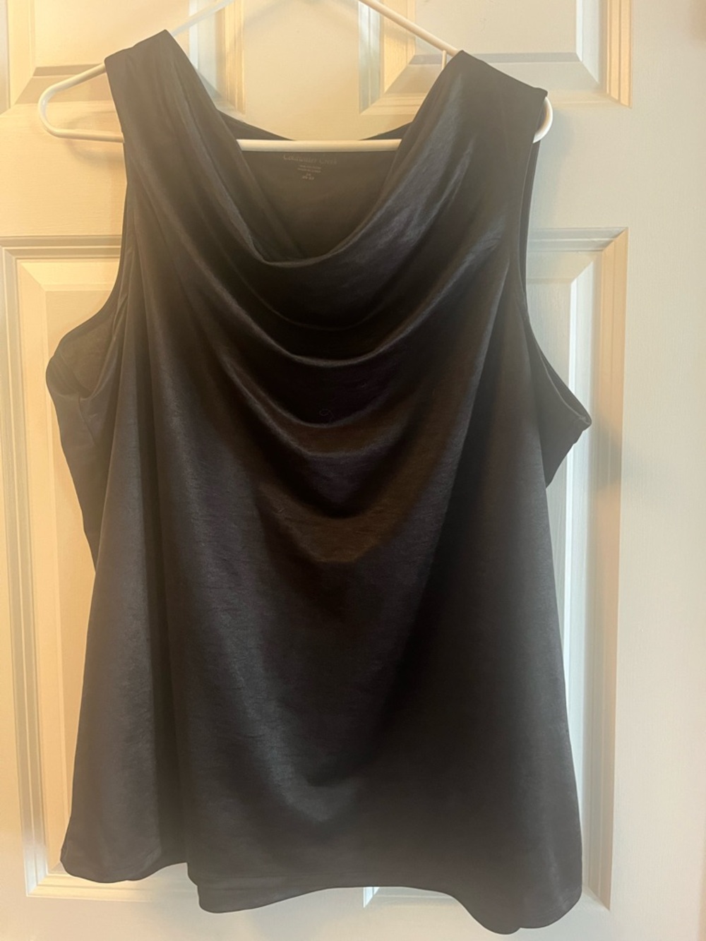 Coldwater Creek Black Cowl Neck Sleeveless Top